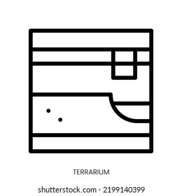 icono de terrario. Diseño De Estilo De Arte De Línea Aislado En Fondo Blanco