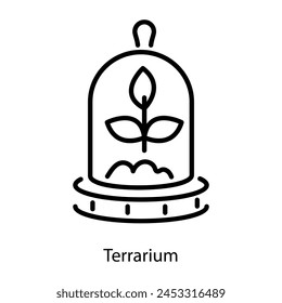 Terrarium icon in outline style  