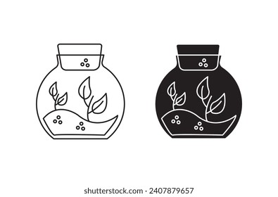 Terrarium icon set. vector illustration