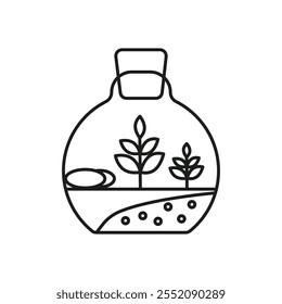 Terrarium icon Simple thin line flat symbol