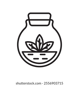 Terrarium icon Thin line art collection