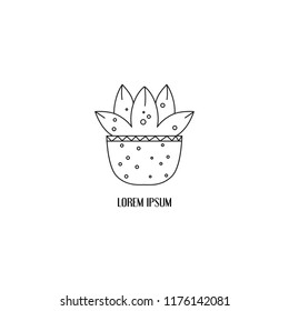 Terrarium line icon. Unique vector art. Doodle style
