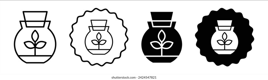 Terrarium set in black and white color. Terrarium simple flat icon vector