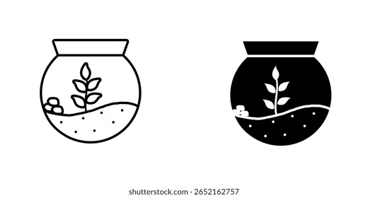 Terrarium set icon isolated on white background.