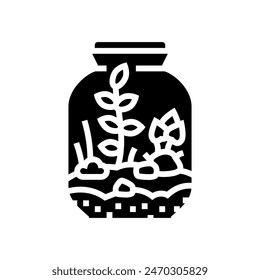 terrarium urban gardening glyph icon vector. terrarium urban gardening sign. isolated symbol illustration