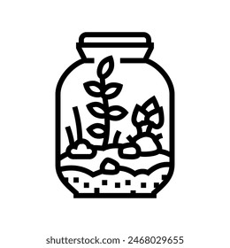 terrarium urban gardening line icon vector. terrarium urban gardening sign. isolated contour symbol black illustration