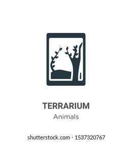 Terrarium vector icon on white background. Flat vector terrarium icon symbol sign from modern animals collection for mobile concept and web apps design.