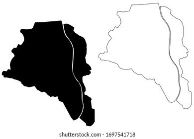 Terrassa City (Kingdom of Spain, Catalonia) map vector illustration, scribble sketch City of Terrassa map