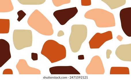 Terrazzo abstract concept seamless pattern. Trendy colorful stone organic shapes background. Abstract Art Design for prints, wallpapers, wall art decoration. Vector illustration