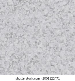 Terrazzo Abstract Seamless Texture. Gray Mosaic Glass Background. Terrazzo Stone Trendy Material. Marble Rock Granite Pattern. Vector Venetian Italian Design. Floor Seamless Irregular Print. Stone Art