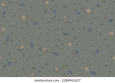 Terrazzo Resumen Textura Sin Marea. Patrón italiano de rock vectorial. Fondo del piso de mosaico gris. Diseño de Marble Veneciano Terazzo. Material moderno de la Piedra Terrazzo. Impresión Irregular sin inconvenientes de piedra. Arte de vidrio