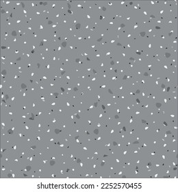 Terrazzo Abstract Texture. Terrazzo Stone Modern Material. Mosaic Grey Granite Pattern. Gray Vector Glass Background. Marble Seamless Granite Design. Stone Interior Irregular Art. White Venetian Print