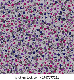 Terrazzo Abstract Venetian Pattern. Terrazzo Glass Mosaic Texture. Marble Seamless Classic Design. Stone Abstract Irregular Vector Wall Granite Texture. Blue Mosaic Glass Multi Color. Red Art Print