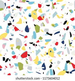 Terrazzo background pattern design/abstract geometrical seamless pattern vector illustration