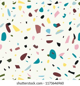 Terrazzo background pattern design/abstract geometrical seamless pattern vector illustration