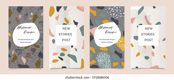 Terrazzo Background Vector. Marble texture pattern for social media banners, Post and stories background, Home decoration, packaging design and prints. 
