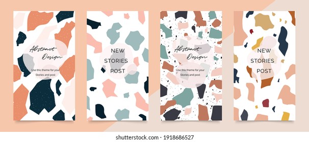 Terrazzo Background Vector. Marble texture pattern for social media banners, Post and stories background, Home decoration, packaging design and prints. 