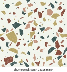 Terrazzo color texture. Vector seamless pattern. Flooring natural background