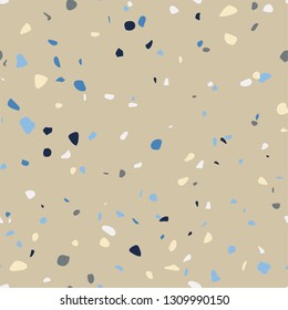 Terrazzo colorful seamless pattern Abstract repeat background Art design for textile print, tile, wallpaper, ceramic, branding conept, home decor Grey, black marble texture Vector vintage illustration