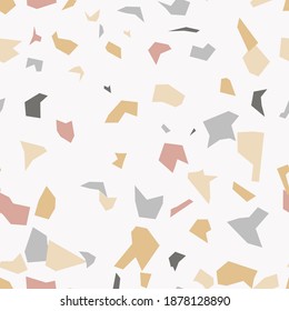 Terrazzo floor cover in a trendy style seamless pattern. Vector background Granite texture of the Italian floor.   