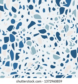 Terrazzo Floor Flat Seamless Pattern Marble Abstract Backdrop Vector Architecture Design Illustration Advertising Promotional Texture Traditional Venetian Flooring Material Layout Template