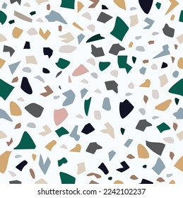 Terrazzo floor granito stone seamless pattern vector