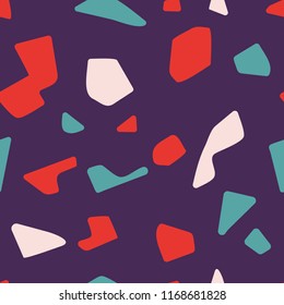 Terrazzo floor marble seamless pattern Mixed granite and quartz rocks and sprinkles Abstract vector background for print home decor, interior, architecture designs, fabric, textile, paper, wrapping