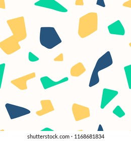 Terrazzo floor marble seamless pattern Mixed granite and quartz rocks and sprinkles Abstract vector background for print home decor, interior, architecture designs, fabric, textile, paper, wrapping