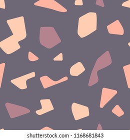 Terrazzo floor marble seamless pattern Mixed granite and quartz rocks and sprinkles Abstract vector background for print home decor, interior, architecture designs, fabric, textile, paper, wrapping