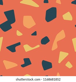 Terrazzo floor marble seamless pattern Mixed granite and quartz rocks and sprinkles Abstract vector background for print home decor, interior, architecture designs, fabric, textile, paper, wrapping