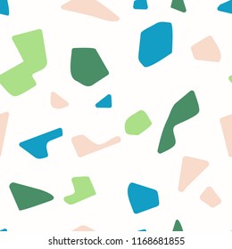 Terrazzo floor marble seamless pattern Mixed granite and quartz rocks and sprinkles Abstract vector background for print home decor, interior, architecture designs, fabric, textile, paper, wrapping