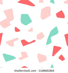 Terrazzo floor marble seamless pattern Mixed granite and quartz rocks and sprinkles Abstract vector background for print home decor, interior, architecture designs, fabric, textile, paper, wrapping