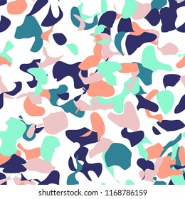 Terrazzo floor marble seamless pattern Mixed granite and quartz rocks and sprinkles Abstract vector background for print home decor, interior, architecture designs, fabric, textile, paper, wrapping