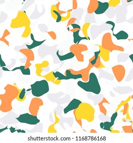 Terrazzo floor marble seamless pattern Mixed granite and quartz rocks and sprinkles Abstract vector background for print home decor, interior, architecture designs, fabric, textile, paper, wrapping
