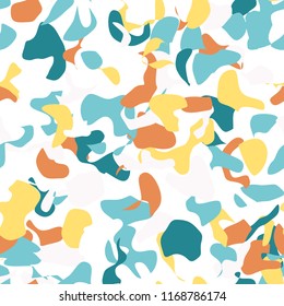 Terrazzo floor marble seamless pattern Mixed granite and quartz rocks and sprinkles Abstract vector background for print home decor, interior, architecture designs, fabric, textile, paper, wrapping