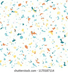 Terrazzo floor marble seamless pattern Mixed granite and quartz rocks and sprinkles Abstract vector background for print home decor, interior, architecture designs, fabric, textile, paper, wrapping