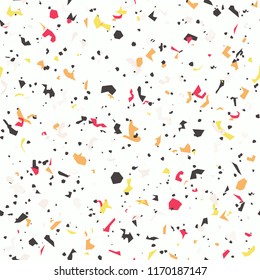 Terrazzo floor marble seamless pattern Mixed granite and quartz rocks and sprinkles Abstract vector background for print home decor, interior, architecture designs, fabric, textile, paper, wrapping