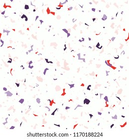 Terrazzo floor marble seamless pattern Mixed granite and quartz rocks and sprinkles Abstract vector background for print home decor, interior, architecture designs, fabric, textile, paper, wrapping