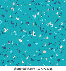 Terrazzo floor marble seamless pattern Mixed granite and quartz rocks and sprinkles Abstract vector background for print home decor, interior, architecture designs, fabric, textile, paper, wrapping