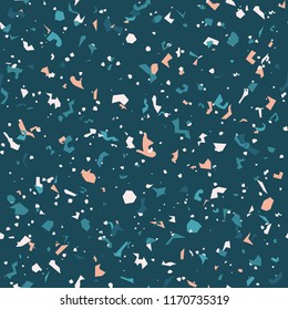Terrazzo floor marble seamless pattern Mixed granite and quartz rocks and sprinkles Abstract vector background for print home decor, interior, architecture designs, fabric, textile, paper, wrapping