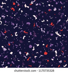 Terrazzo floor marble seamless pattern Mixed granite and quartz rocks and sprinkles Abstract vector background for print home decor, interior, architecture designs, fabric, textile, paper, wrapping