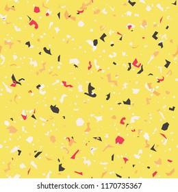 Terrazzo floor marble seamless pattern Mixed granite and quartz rocks and sprinkles Abstract vector background for print home decor, interior, architecture designs, fabric, textile, paper, wrapping