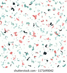 Terrazzo floor marble seamless pattern Mixed granite and quartz rocks and sprinkles Abstract vector background for print home decor, interior, architecture designs, fabric, textile, paper, wrapping