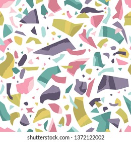 Terrazzo floor marble seamless pattern. Texture of natural stone.   Abstract vector illustration for print, design, fabric.
