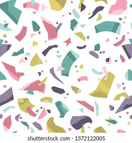 Terrazzo floor marble seamless pattern. Texture of natural stone.   Abstract vector illustration for print, design, fabric.