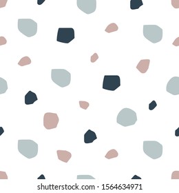 Terrazzo floor marble seamless pattern. Abstract background with stone sprinkles scattered. Marble tile surface. Vector illustration.