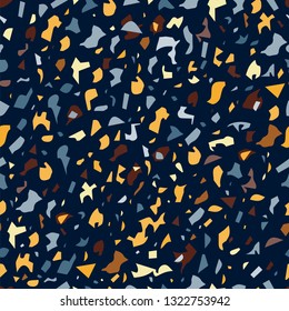 Terrazzo floor, marble surface, seamless pattern. Vector illustration