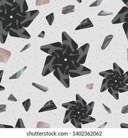 Terrazzo floor profile. Vector. Texture of classic italian type of floor in Venetian style. 