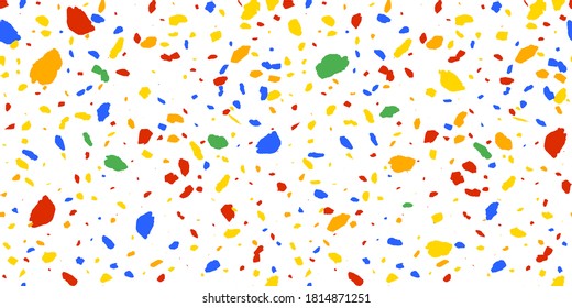 terrazzo floor texture seamless pattern. Abstract design texture for print. Geometric vector illustration. Retro art. stone repeat wallpaper. Marble rock tile for for a children's room