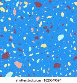 Terrazzo Bodenstruktur nahtlose Muster. Abstrakte Design-Textur für den Druck. Geometrische Vektorgrafik. Retro-Kunst. Stein wiederholen Tapete. Marmor Felsen Fliesen.